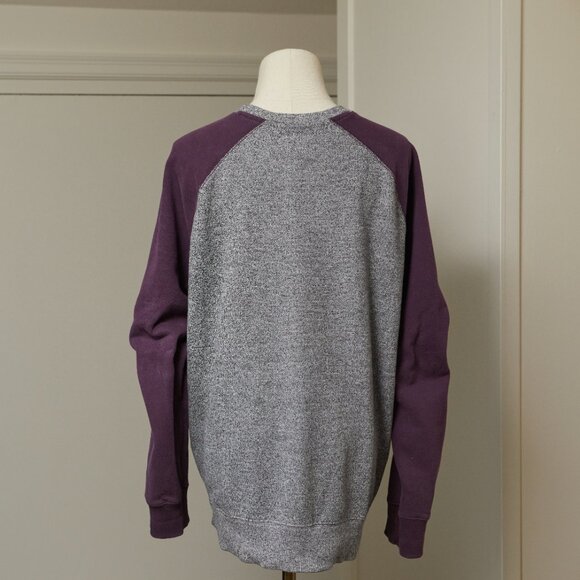 Roots Athletics Crewneck Sweatshirt | Salt + Pepper w/ Purple EUC - Picture 2 of 5